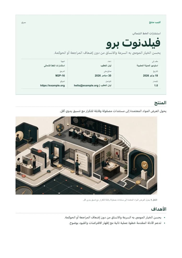 كتيب منتج - PDF مُنشأ فعليًا