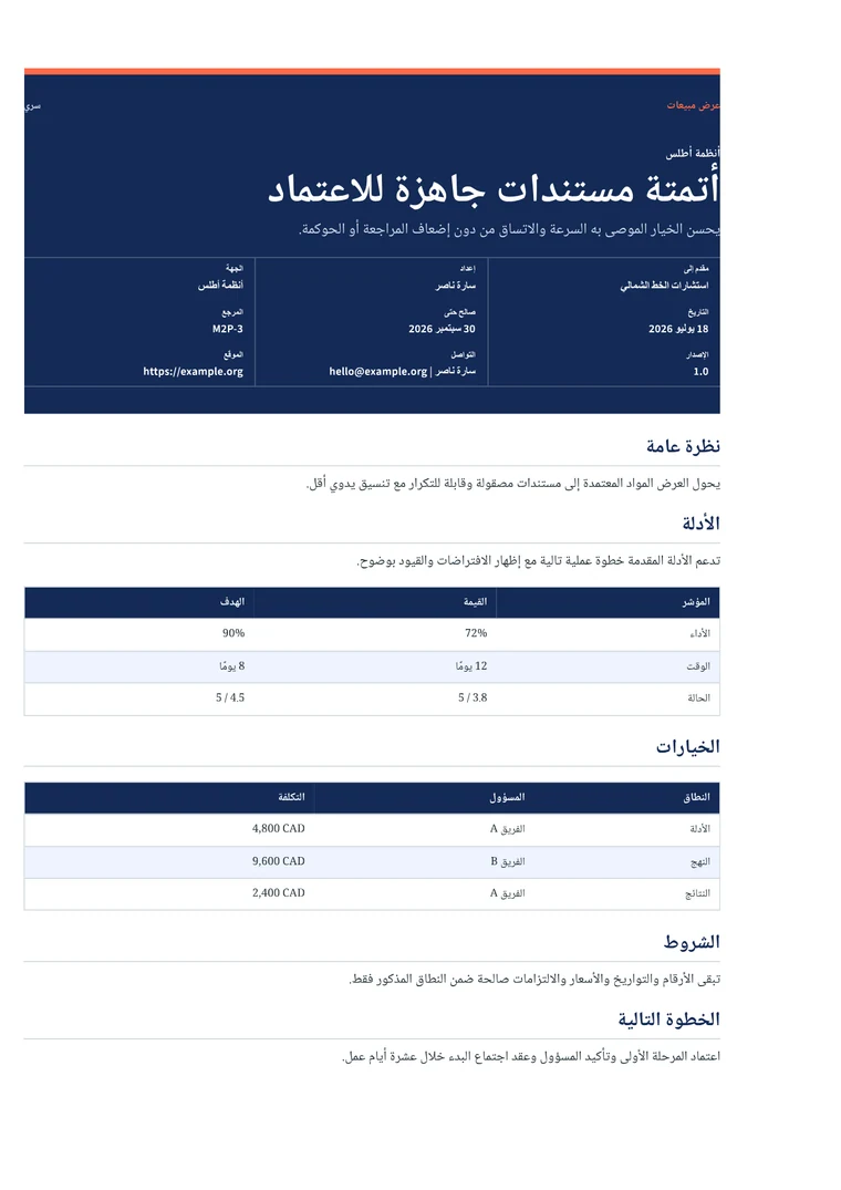 Rendered Sales Proposal PDF with value case, packages, ROI, and next steps