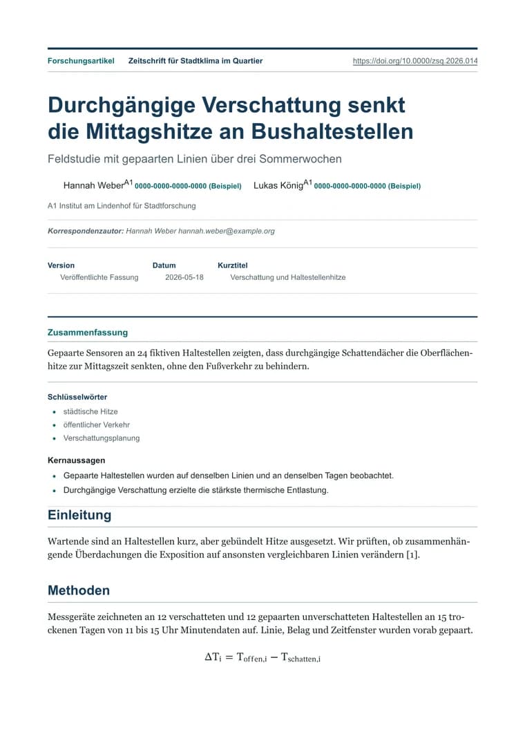 Wissenschaftliche Publikation - Gerendertes PDF