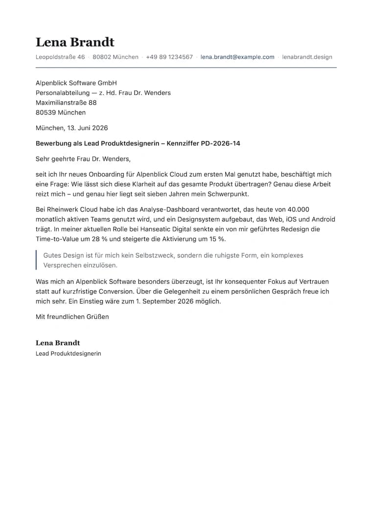 Modernes Briefpapier - Gerendertes PDF
