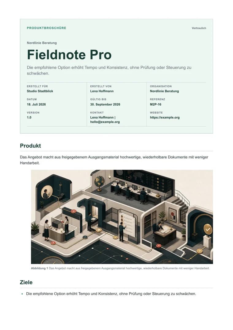 Produktbroschüre - Gerendertes PDF