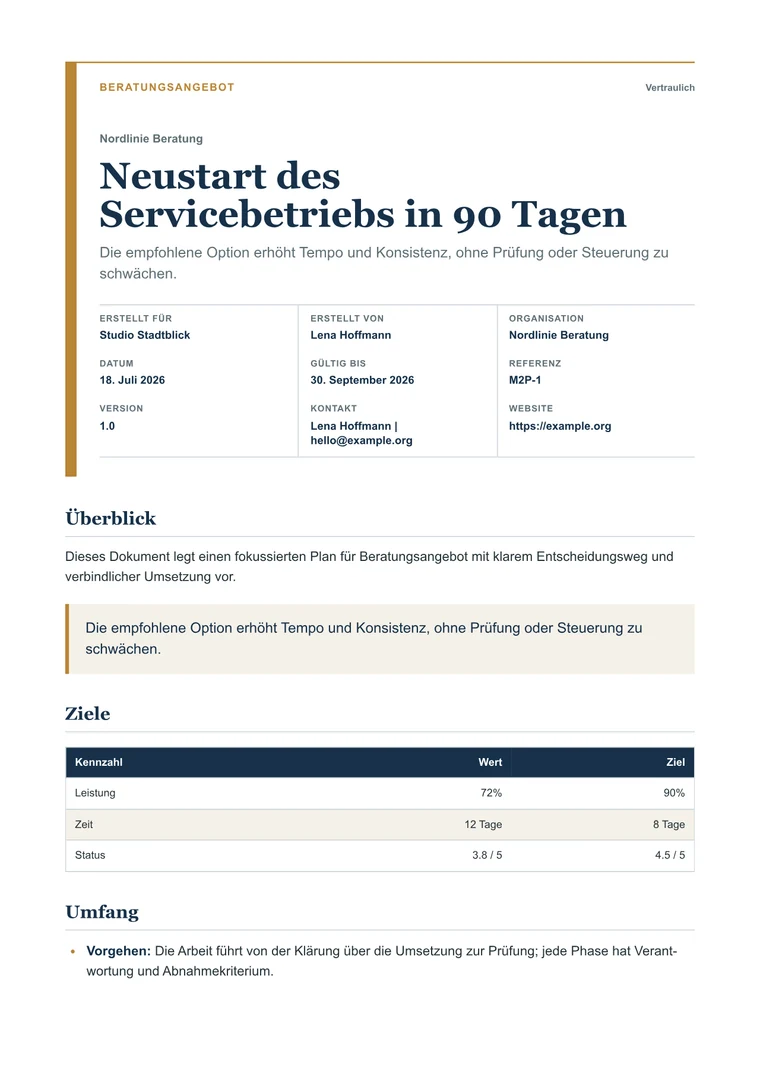 Beratungsangebot Gerendertes PDF