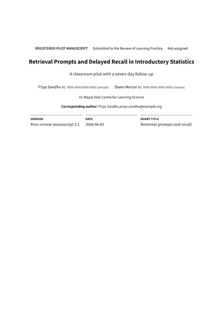 Rendered Scholar Submission PDF with review-ready title page and double-spaced manuscript content