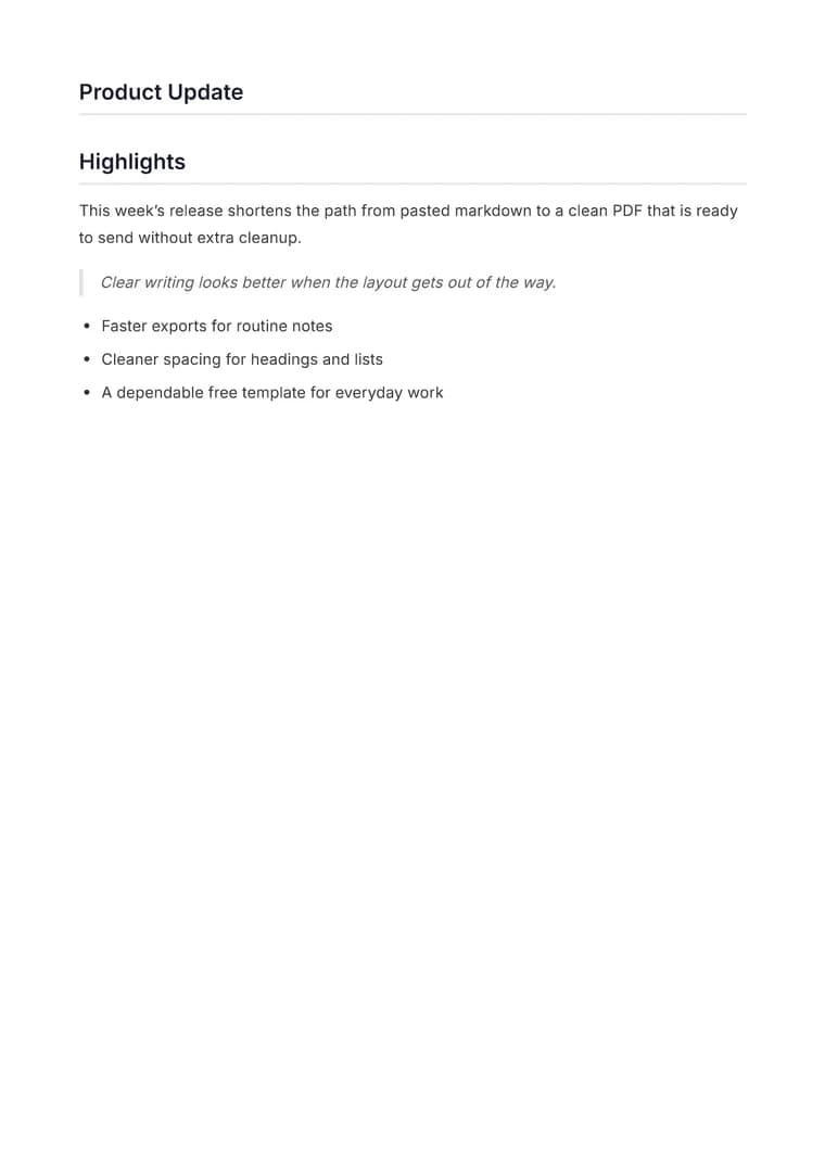 Markdown Code Blocks to PDF - Rendered PDF