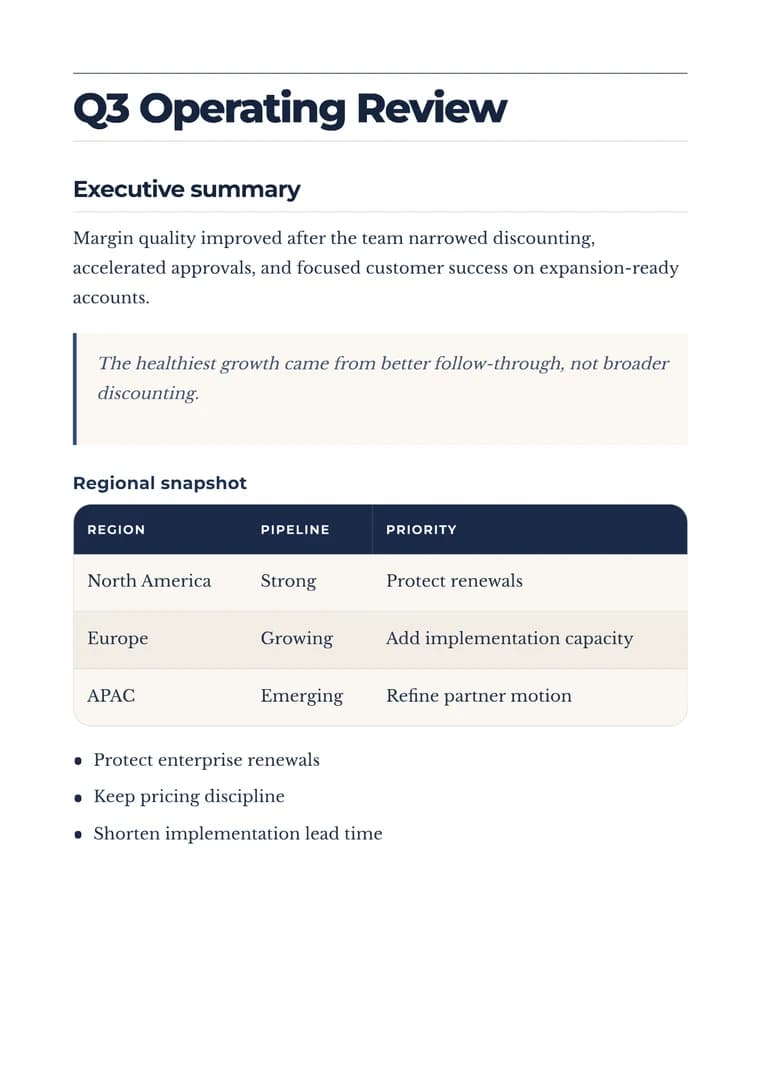 Markdown Business Report to PDF - Rendered PDF