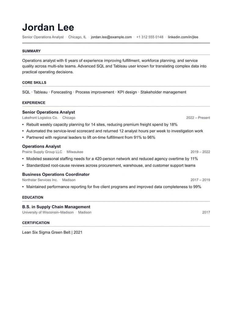 Markdown Resume to PDF - Rendered PDF