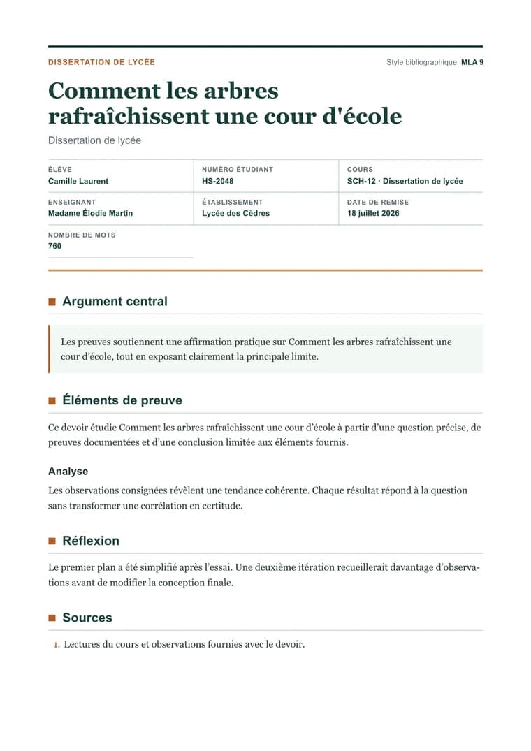 Dissertation de lycée - PDF généré