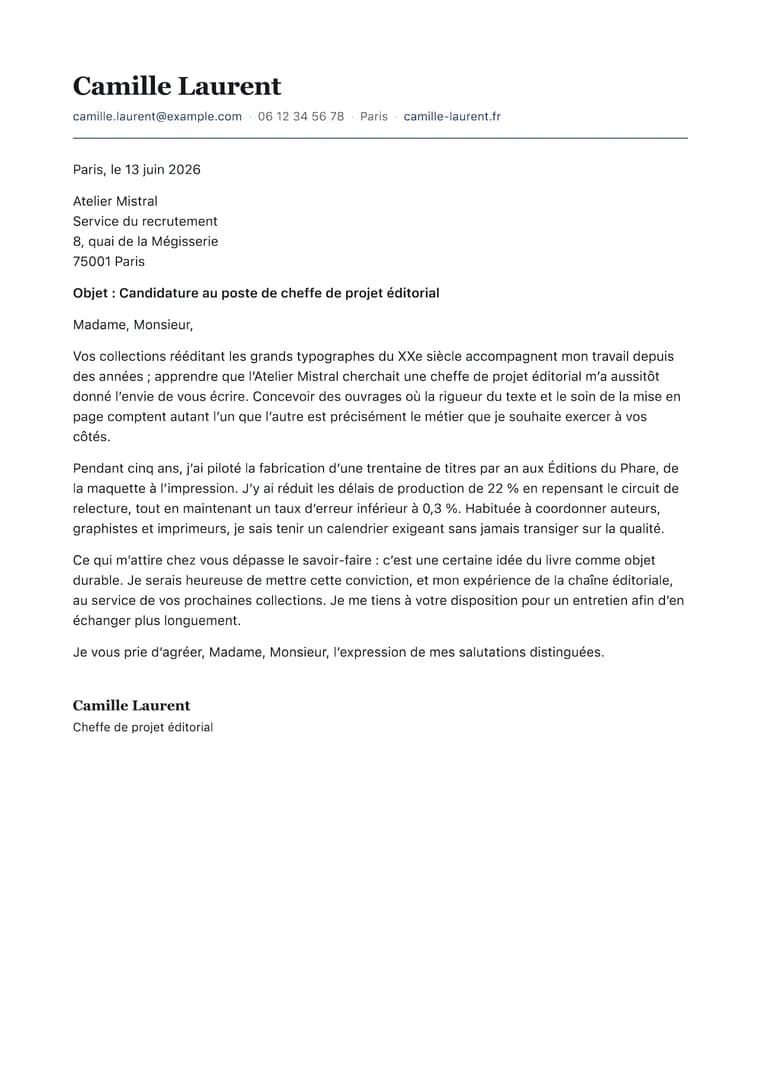 Papier à en-tête moderne - PDF généré