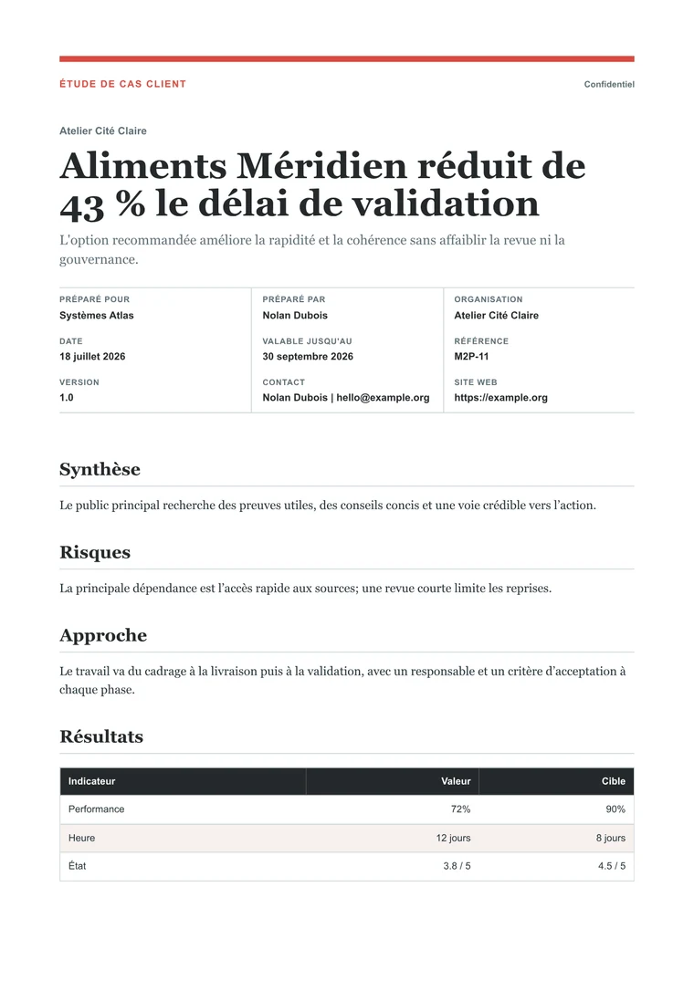 Étude de cas client PDF généré