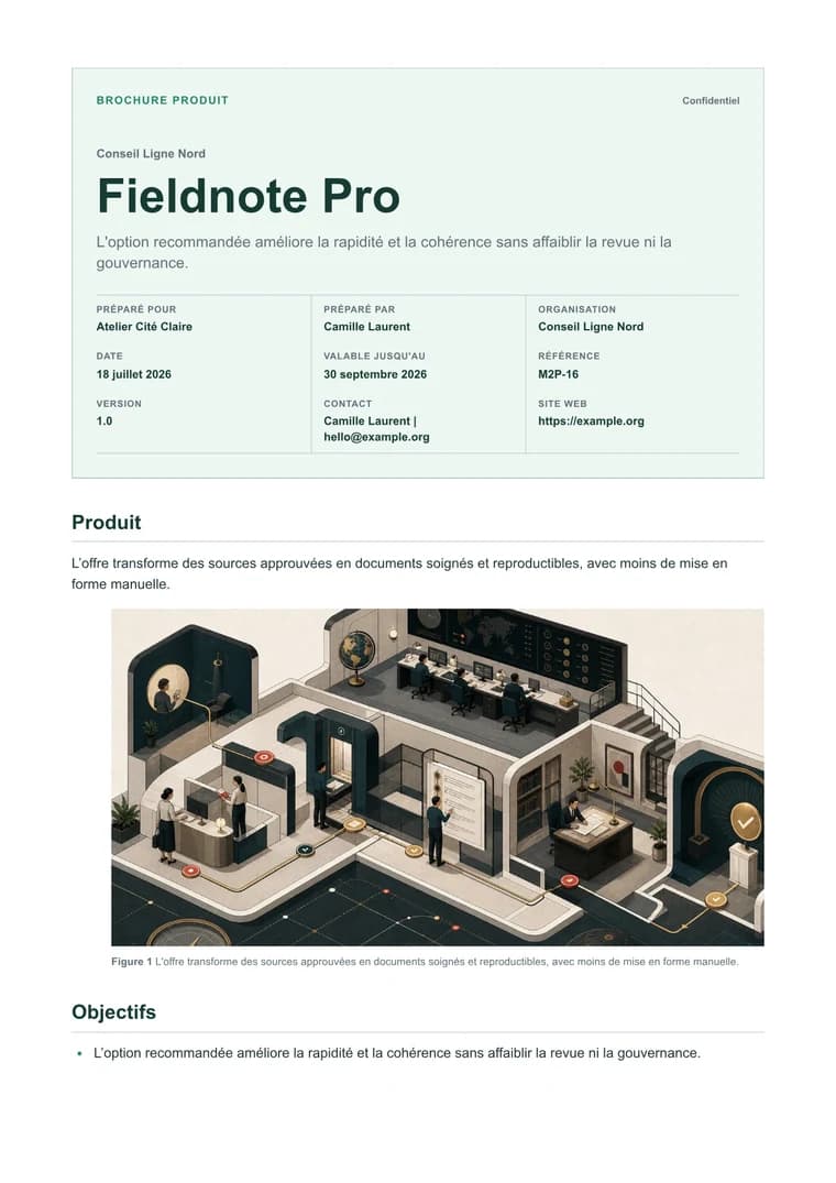 Brochure produit - PDF généré
