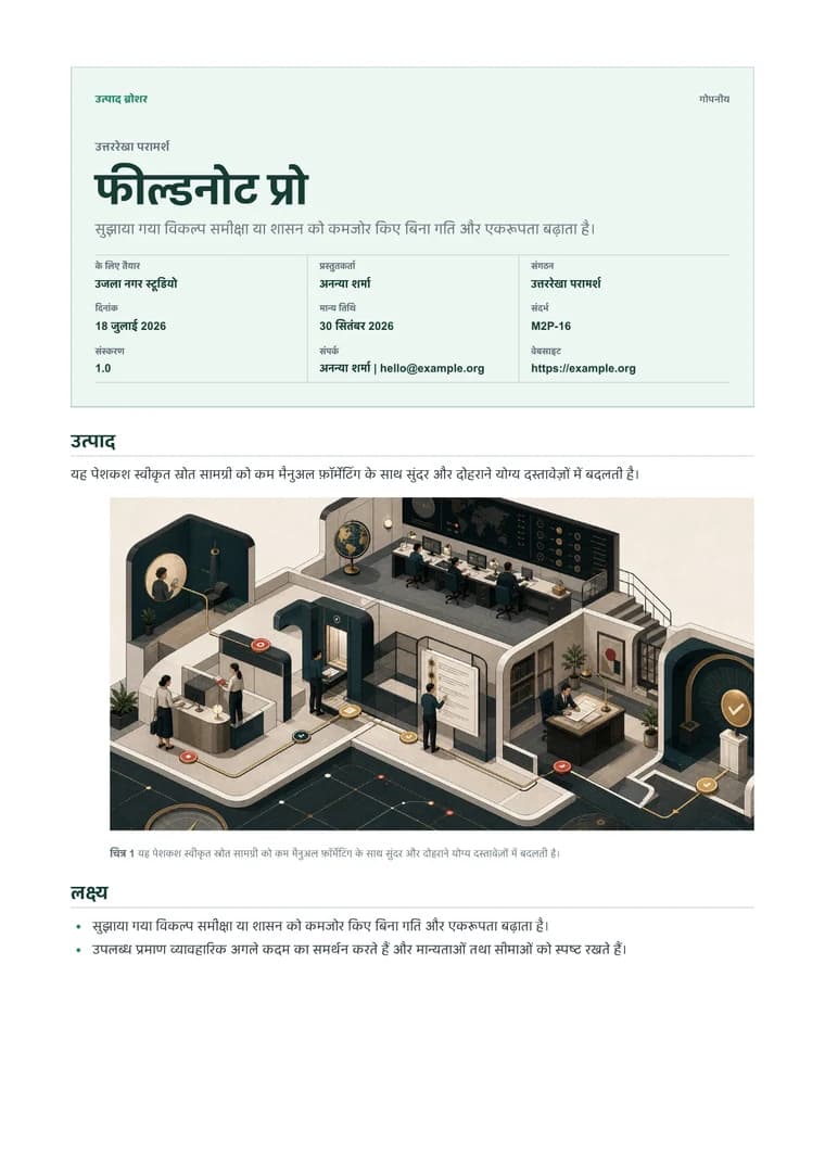 उत्पाद ब्रोशर - वास्तविक PDF