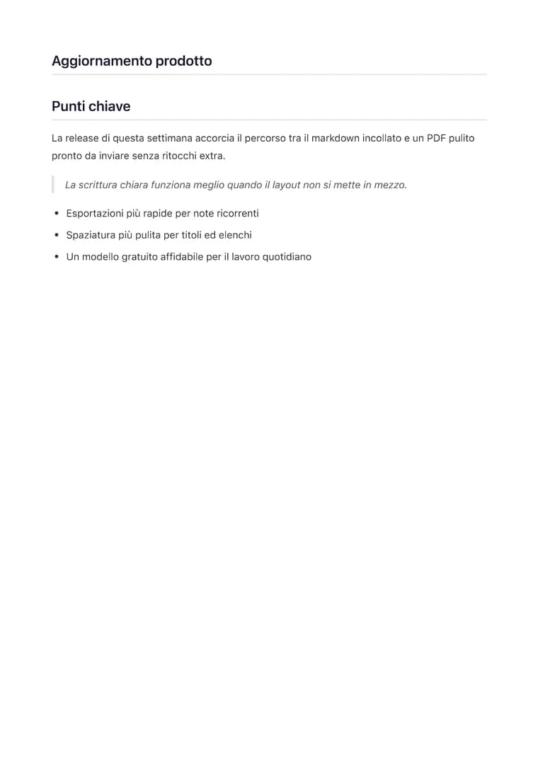 Convertire ChatGPT in PDF - PDF generato