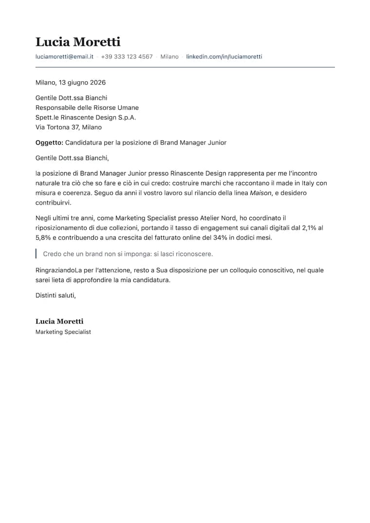 Carta intestata moderna - PDF generato