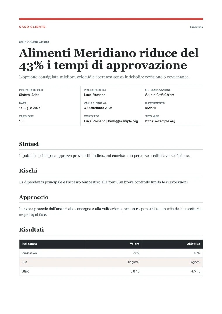 Caso cliente PDF generato