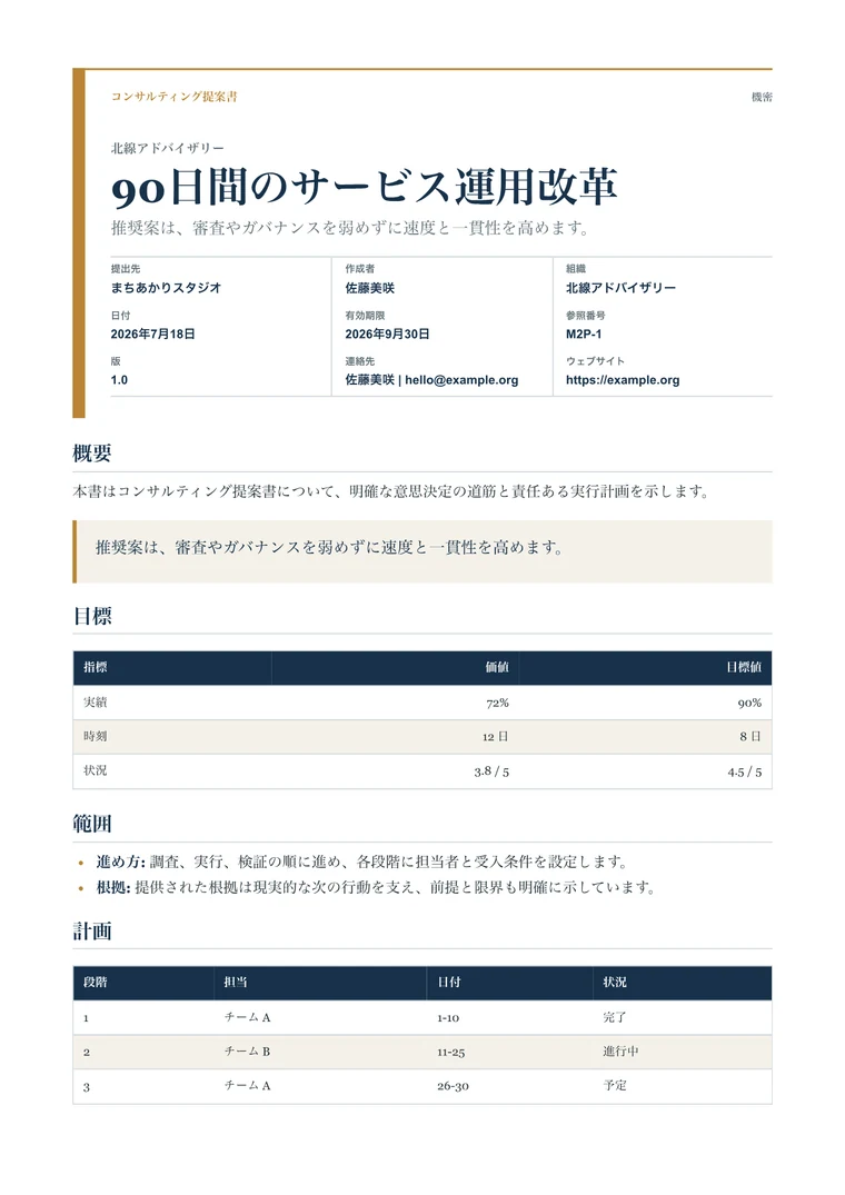 コンサルティング提案書 - 生成済み PDF