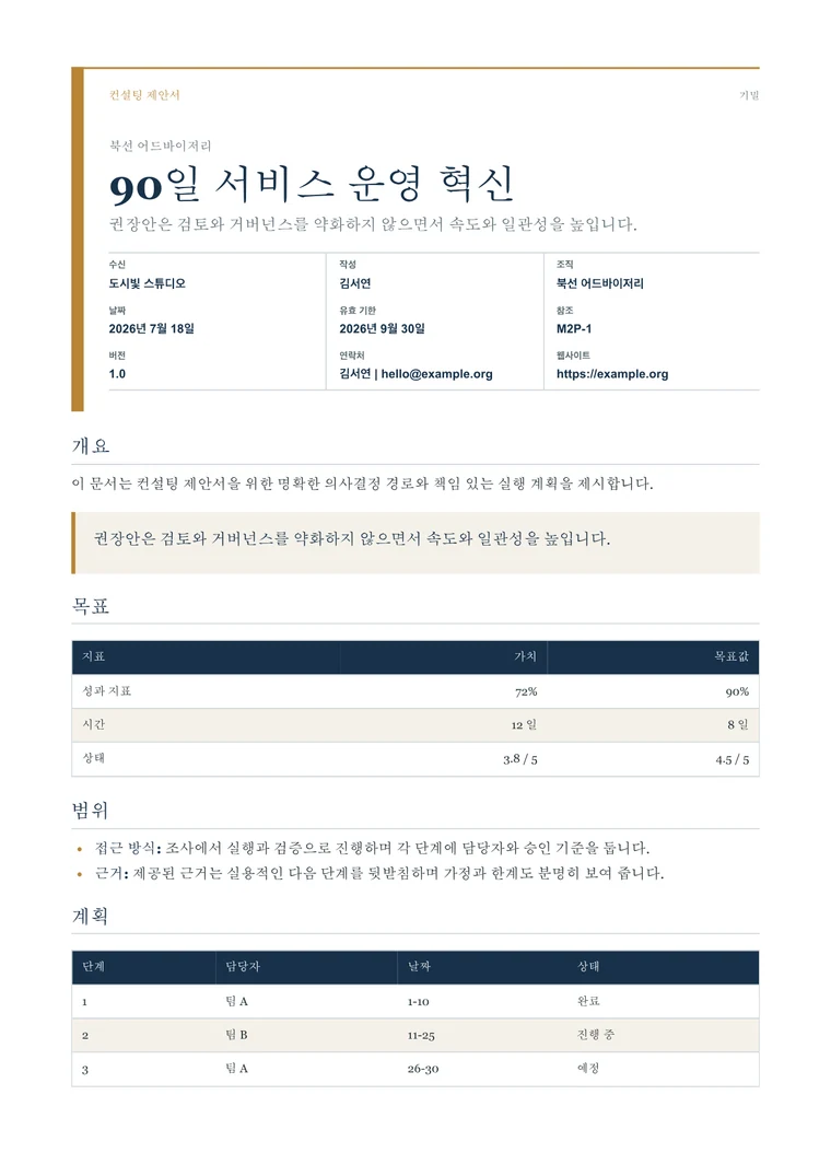 컨설팅 제안서 - 실제 생성 PDF