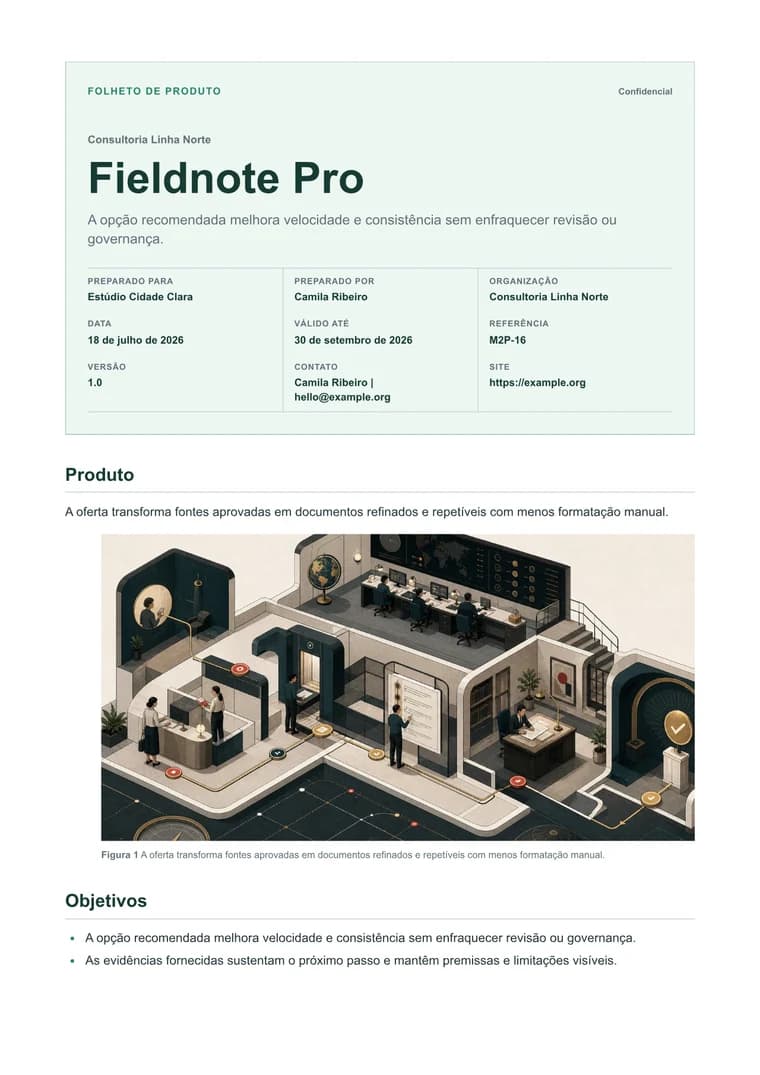 Folheto de produto - PDF gerado