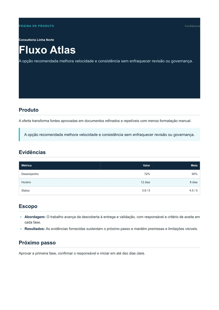 Página de produto - PDF gerado
